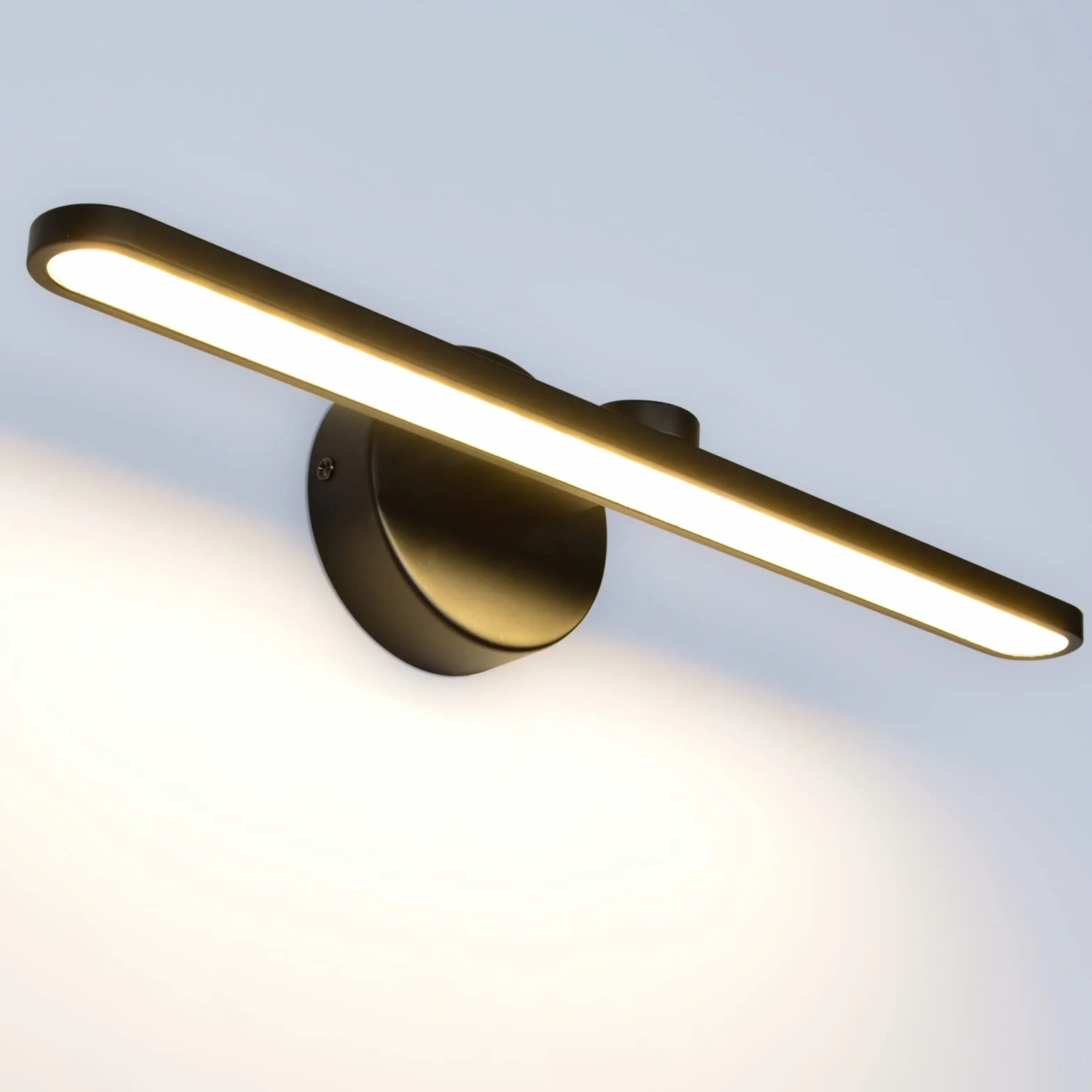 Lampada da Specchio per Bagno 40cm 12W LED Nero Luce a Parete Murales con 3000K Applique per Specchio e Armadio Illuminazione per Camera e Corridoio