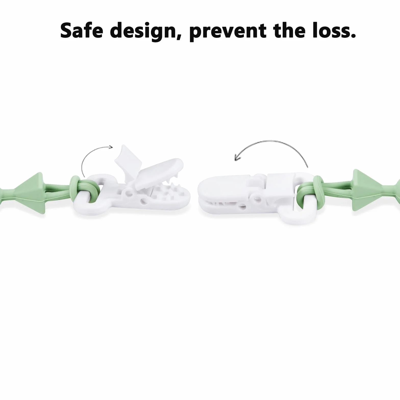 PandaEar Cinghie per Ciuccio in Silicone Confezione da 8, Clip e Massaggiagengive a Forma di Dinosauro
