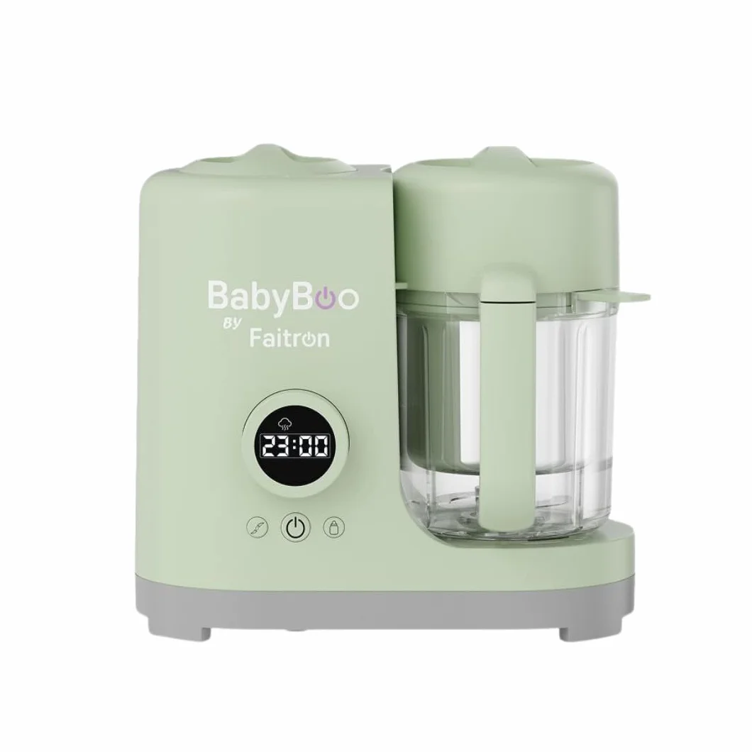 BABYBOO Robot Pappa 7-in-1 Cuoci a Vapore e Frulla 20 Minuti 300W Scaldabiberon Sterilizzatore Tritan Acciaio Inox Display Digitale