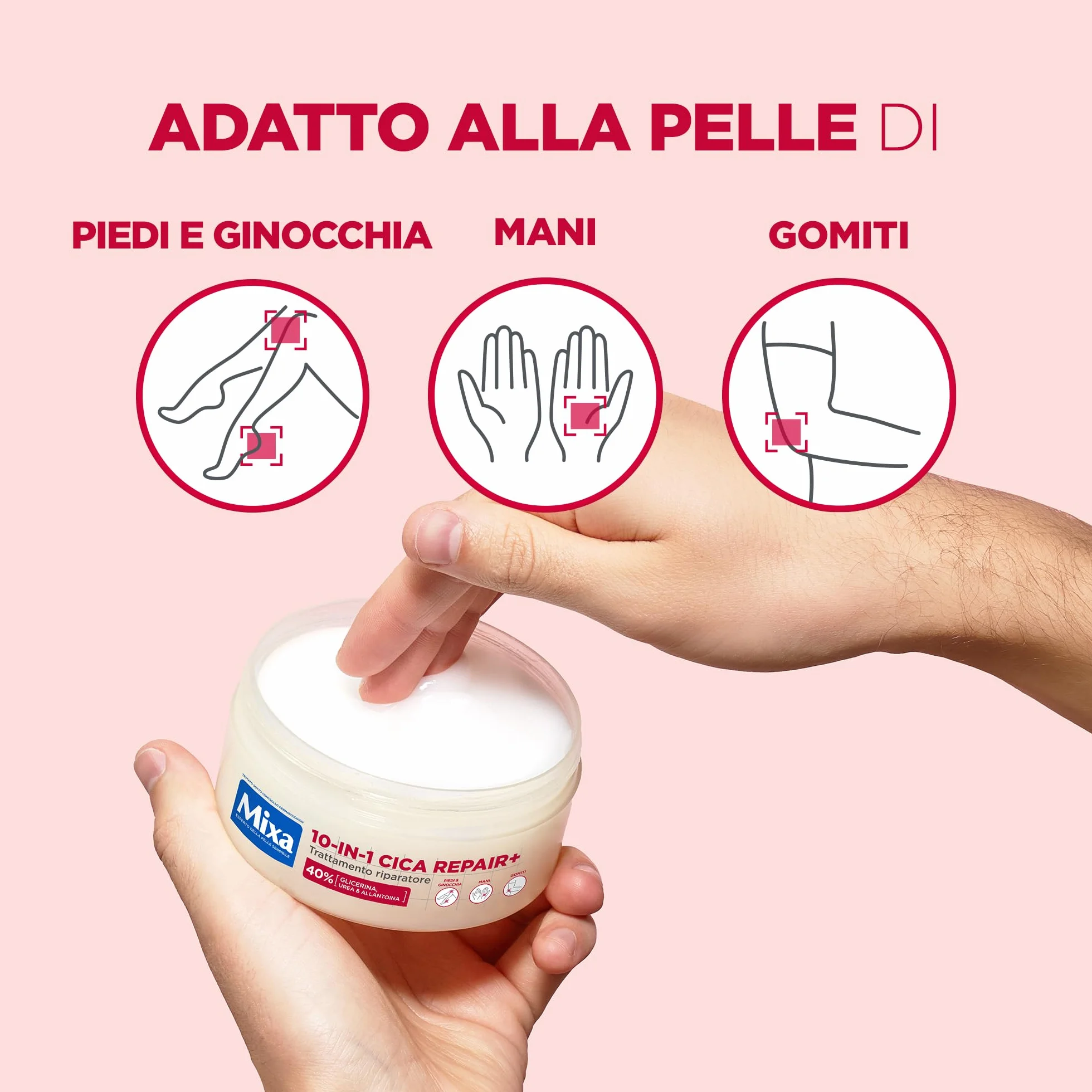 Mixa Trattamento Riparatore 10-in-1 Cica Repair+ 150 ml Idratazione Intensa Glicerina Urea Allantoina
