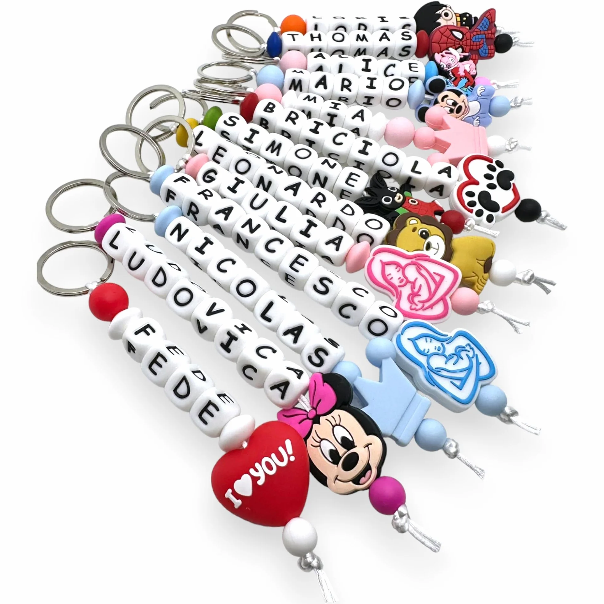 Catenella Portaciuccio Personalizzata con Nome per Neonati, Clip Ciuccio Universale Anticaduta, Idea Regalo Nascita (Topolino)