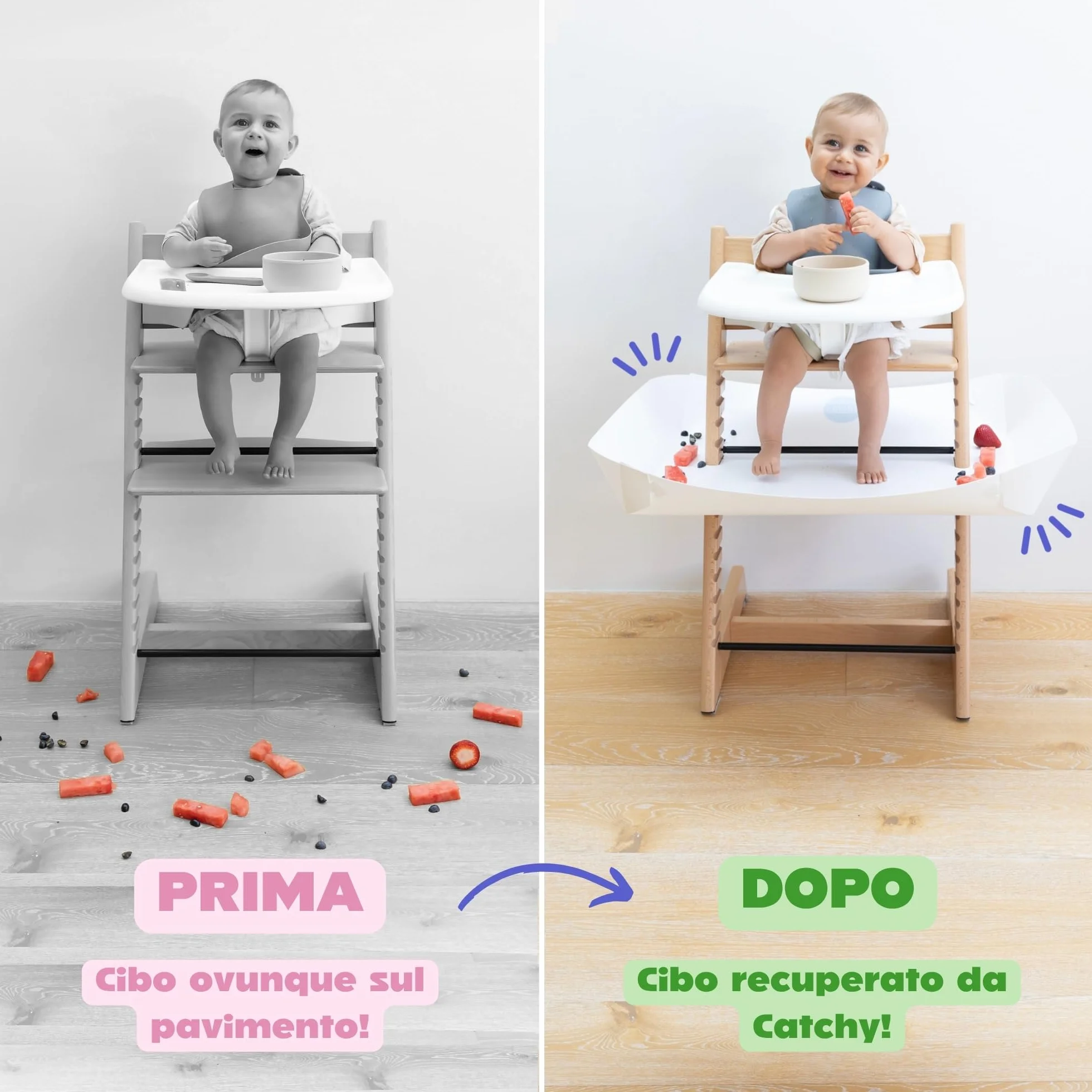 CATCHY Cattura cibo Accessorio sotto il seggiolone Compatibile Stokke Tripp Trapp