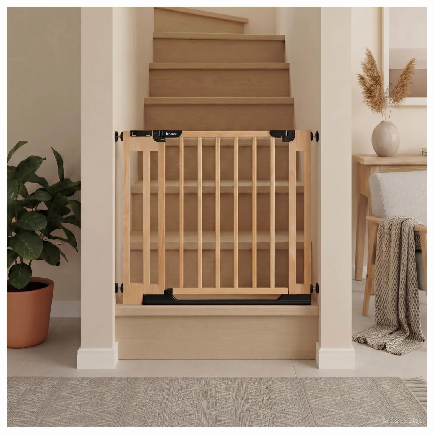 hauck Estensione da 9 cm Compatibile con Cancelletto di Sicurezza Clear Step Easyclose Eco, Legno di Faggio, Accessorio per Cancellino Bambini e Cani