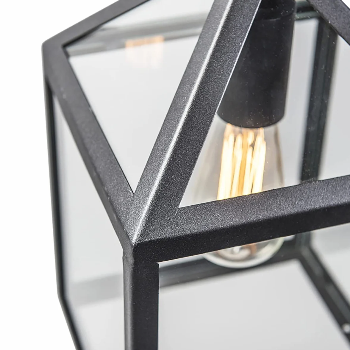 Qazqa amsterdam - Lampada a sospensione rustico - 1 luce - L 210 mm - Nero - Moderno,rustico - Illuminazione esterna