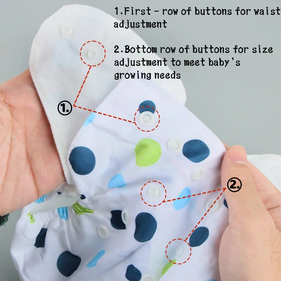 Pannolini Lavabili Inserti Pocket Elastico Regolabile Neonato Fodere Riutilizzabili