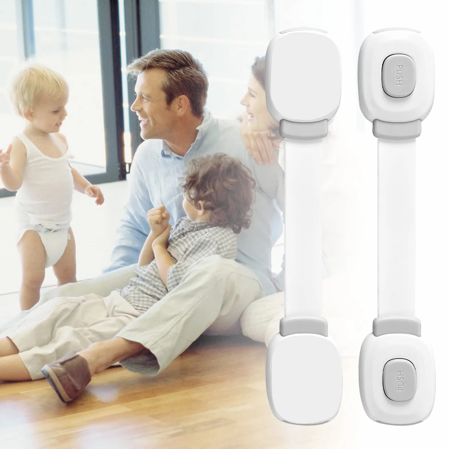 BillyBath Chiusure di Sicurezza per Bambini 6 Pezzi, Blocca Cassetti, Grigio