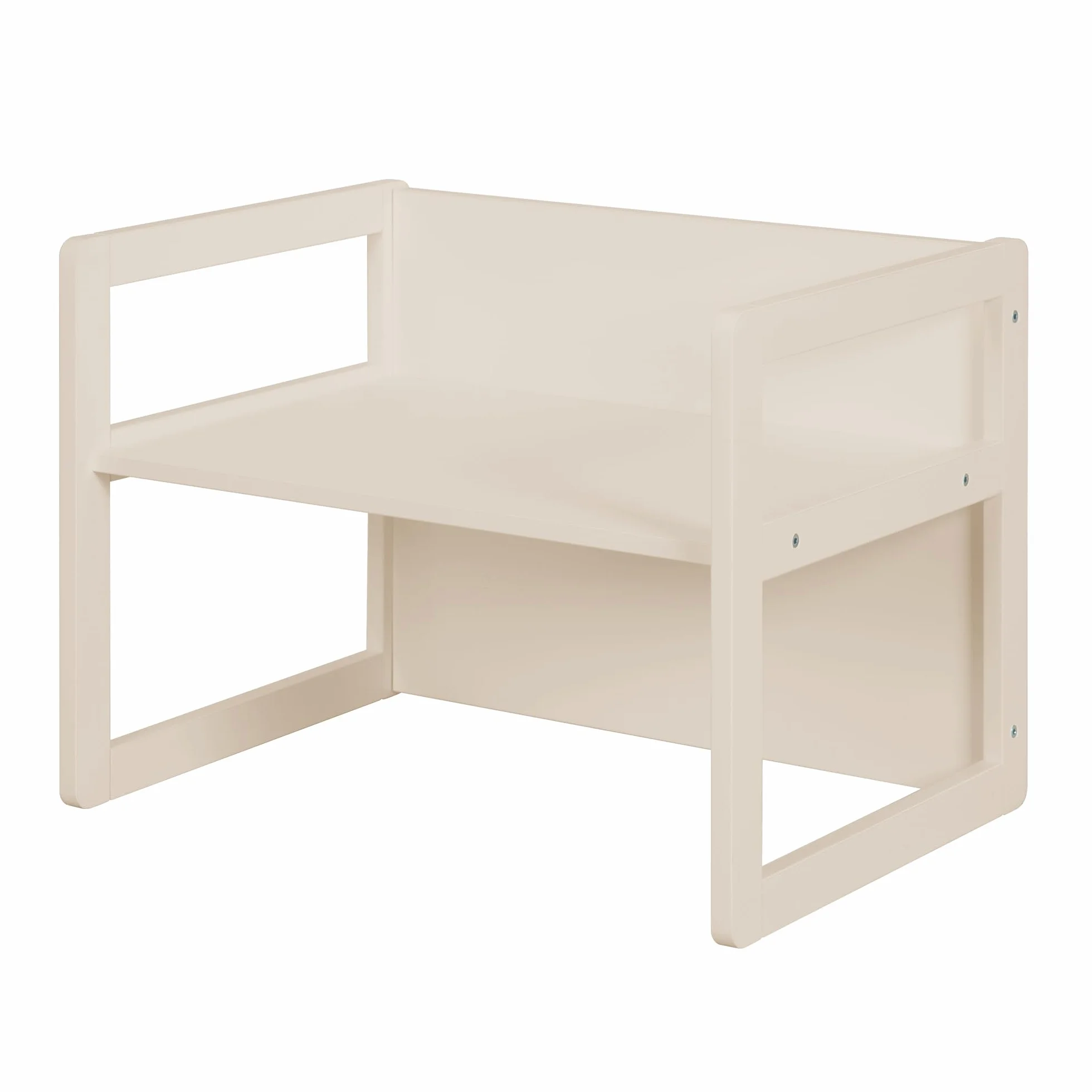 roba Set Sgabello e Tavolo Reversibili 3 in 1 - Regolazione in 3 Altezze di Seduta - Mobili per Bambini - Legno Beige/Cashmere