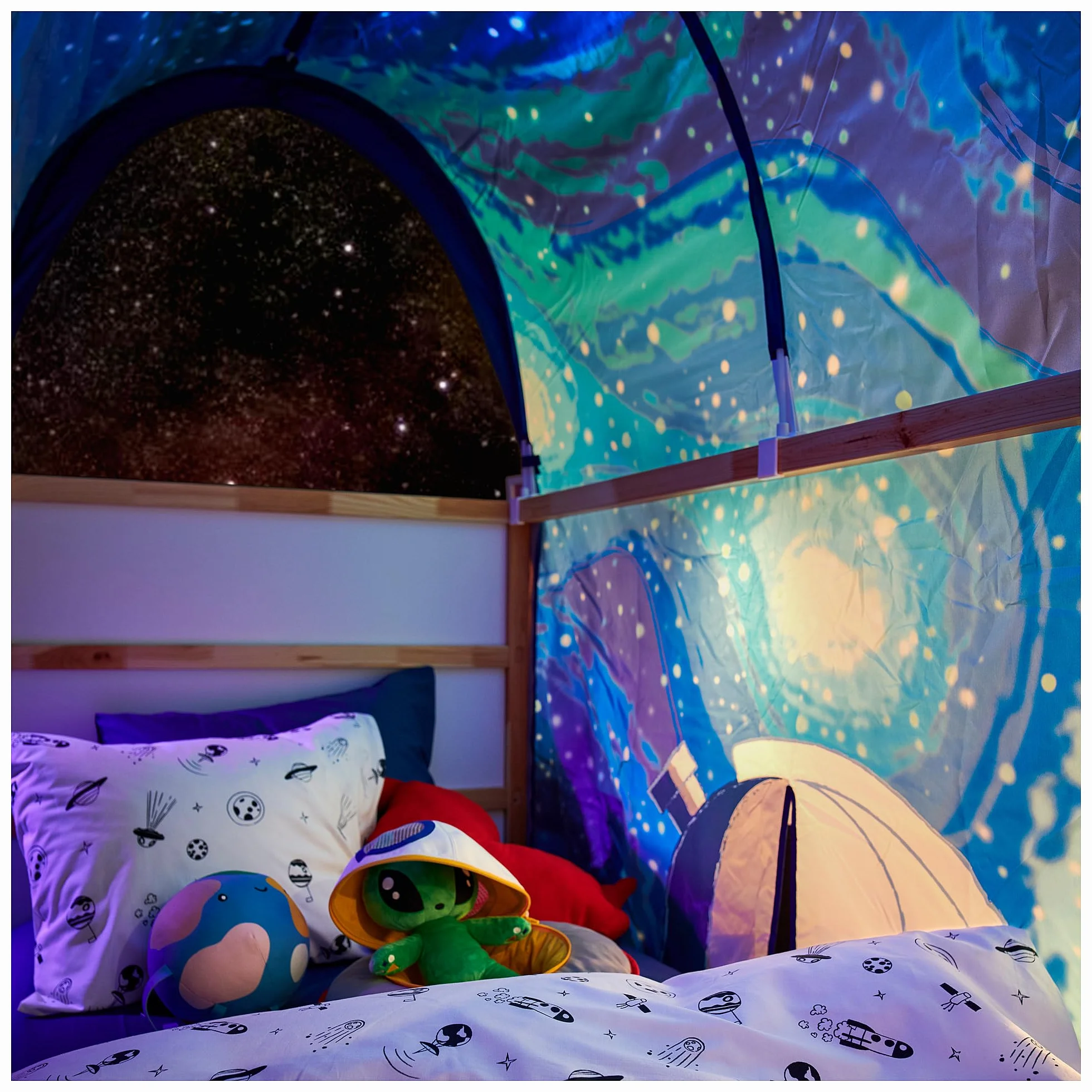 Tenda da letto Kura spazio blu