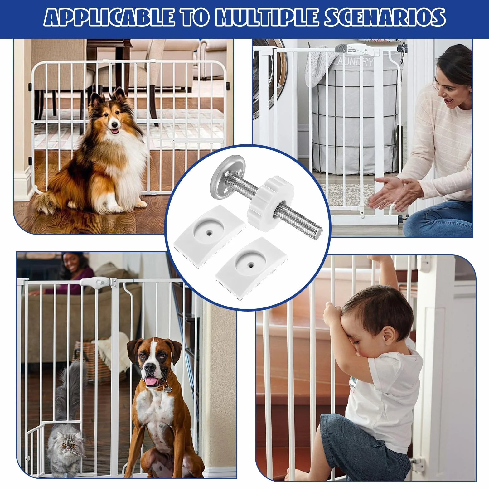 Estensioni per cancello delle scale M8, protezioni da parete per cancello di sicurezza per cani, raccordi di estensione senza trapano