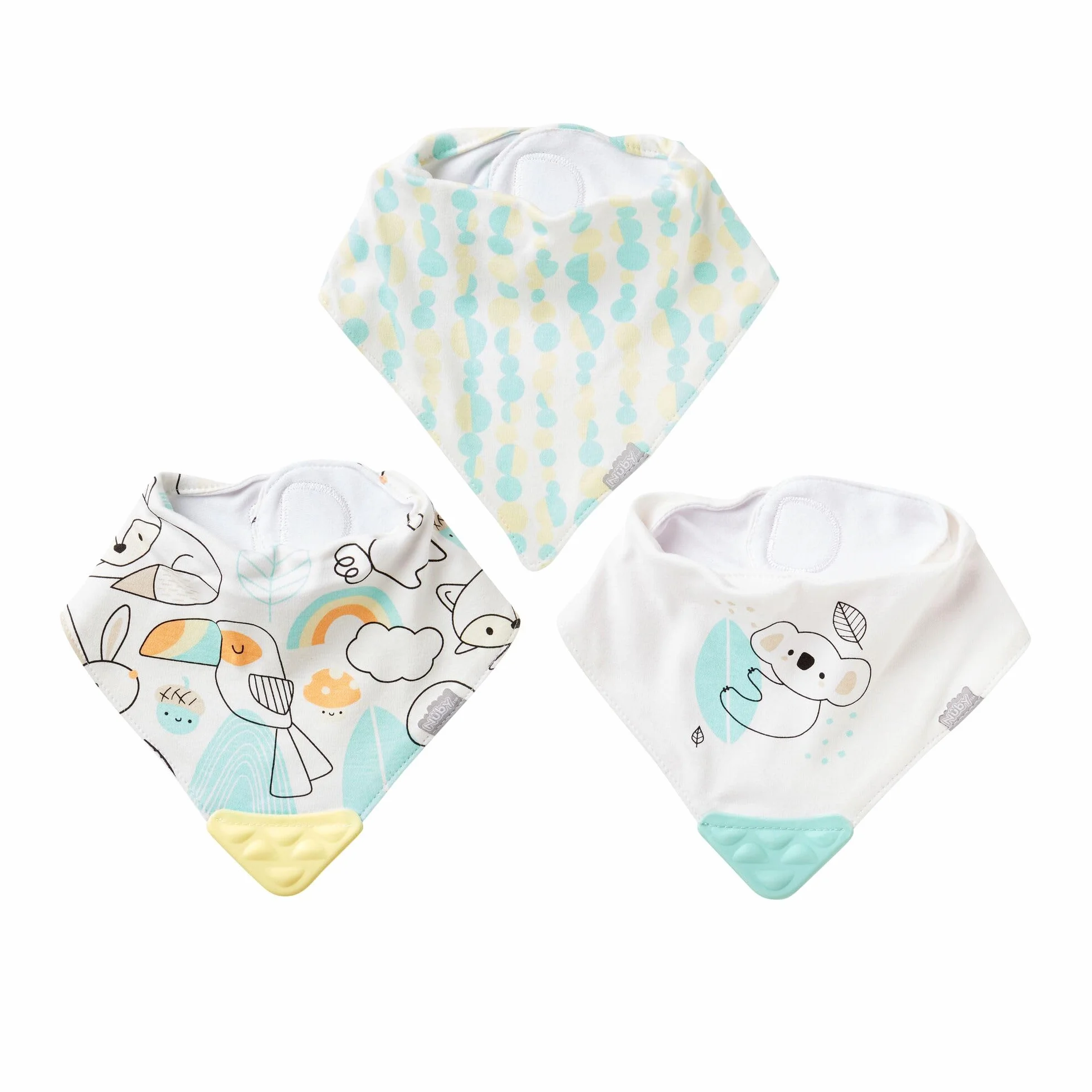 Nuby Bavaglini per dentizione a bandana 3 sztuki