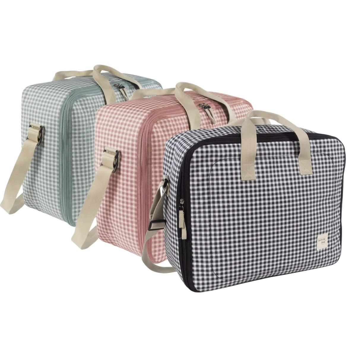 Valigia cestino bambino I Love Vichy Walking Mum