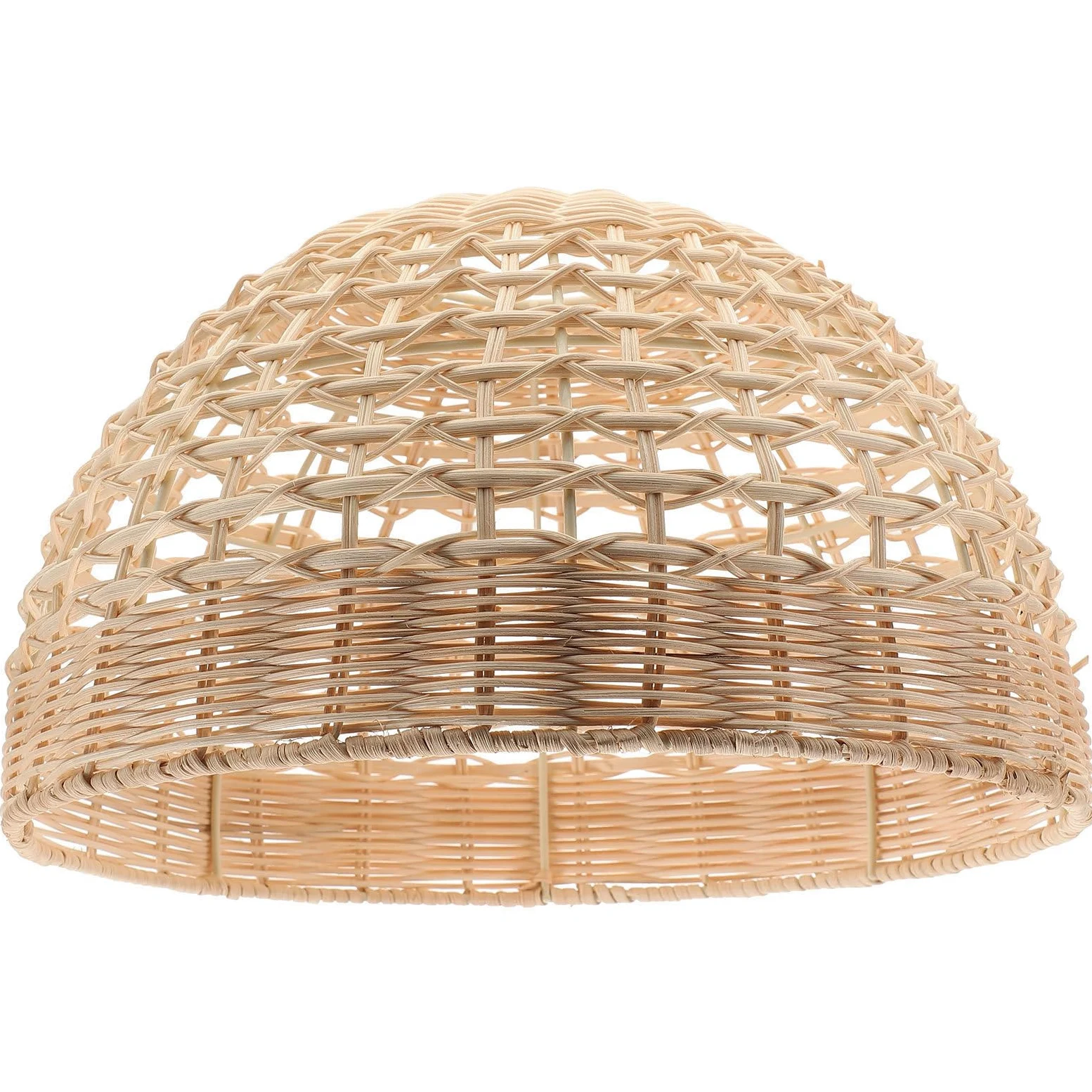 Paralume Vintage in Rattan Intrecciato che Ammorbidisce la Luce Copertura Leggera per Lampadario Moderno per Soggiorno e Camera da Letto