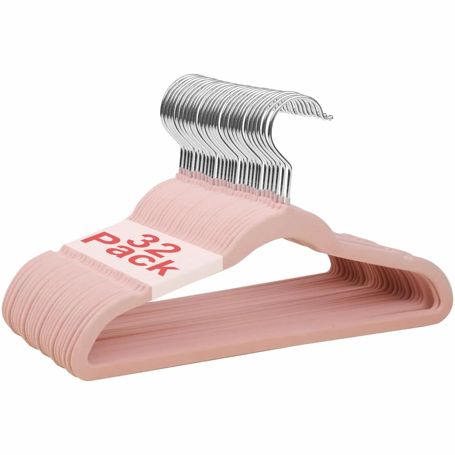 Grucce Velluto per Bambini 28 cm Antiscivolo 32 Pezzi Rosa