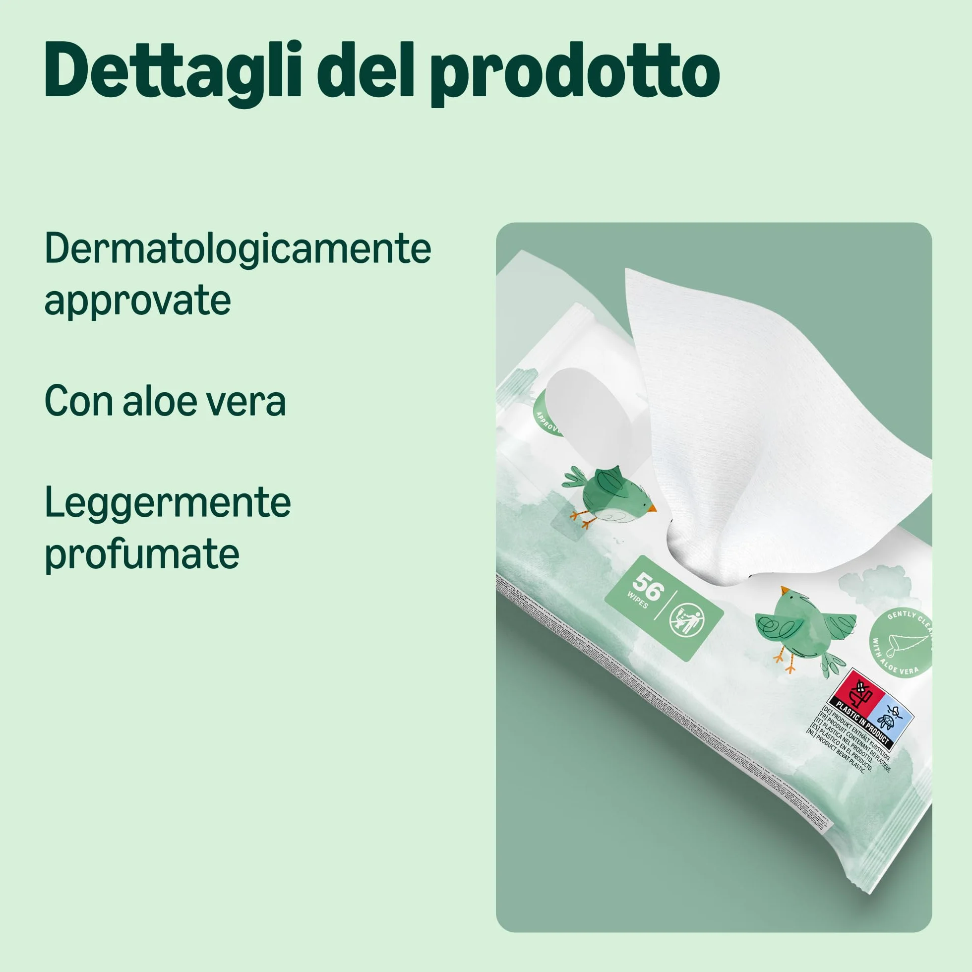 Salviettine Umidificate Ultra Sensitive per Neonati, Leggera Profumazione, 18 Confezioni da 56