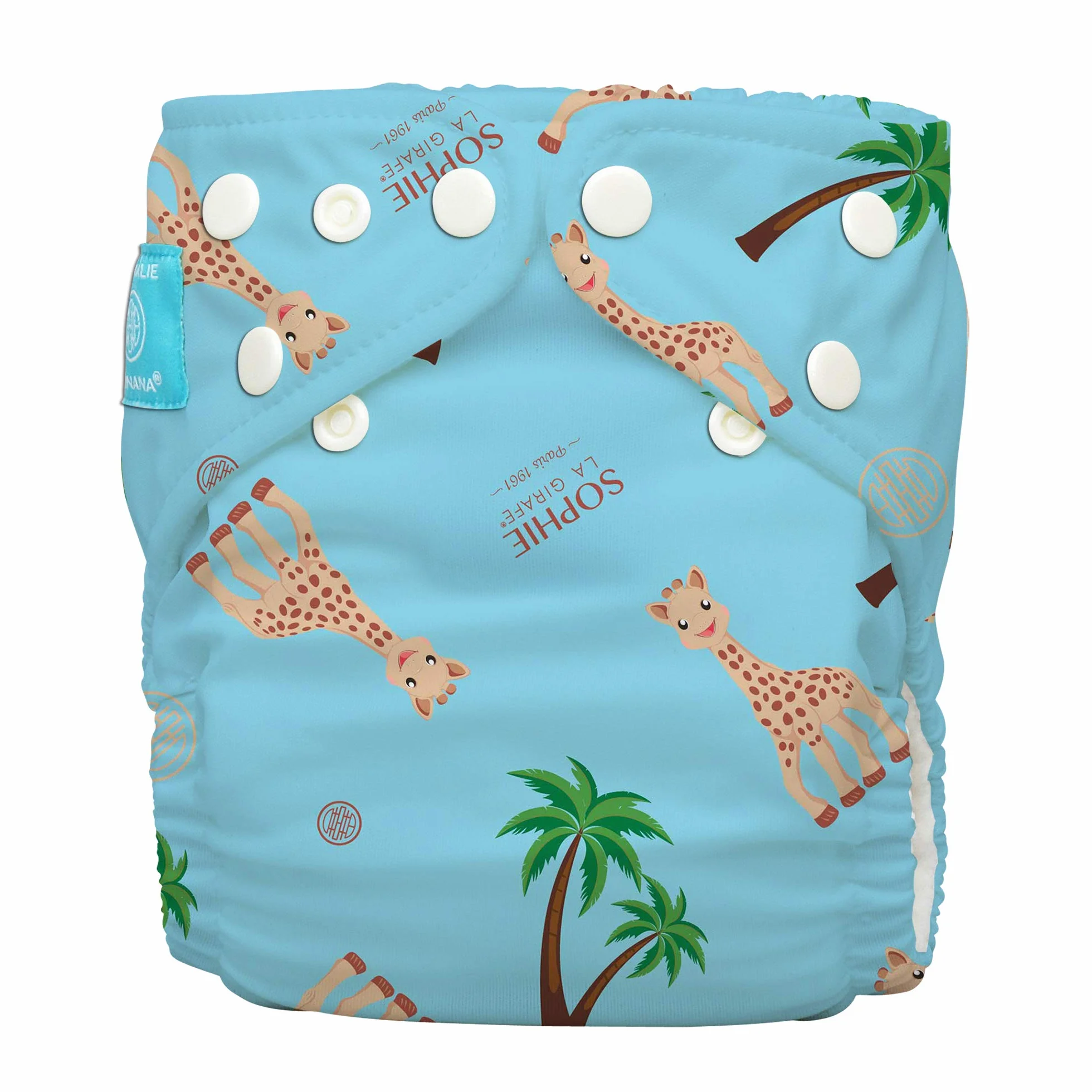 Sophie La Girafe Pannolino 2 Inserti Hybrid AIO One Size Blu Coco