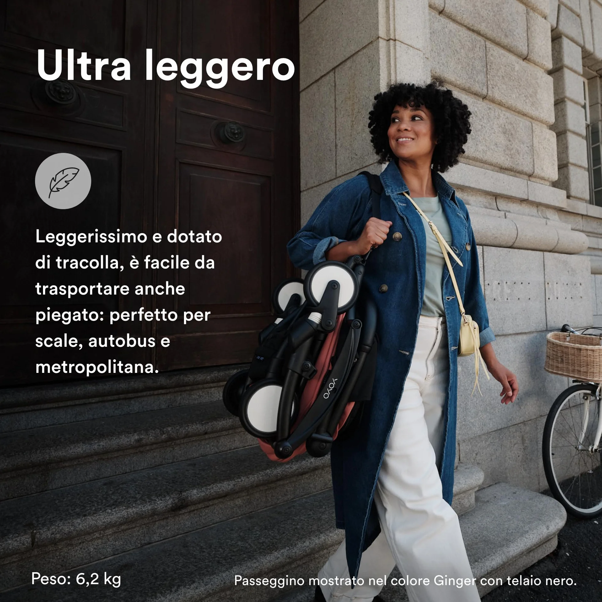 Passeggino Stokke YOYO3 6 mesi Telaio Bianco Cuscino Seduta Toffee Capottina Leggero Compatto Bagaglio a Mano