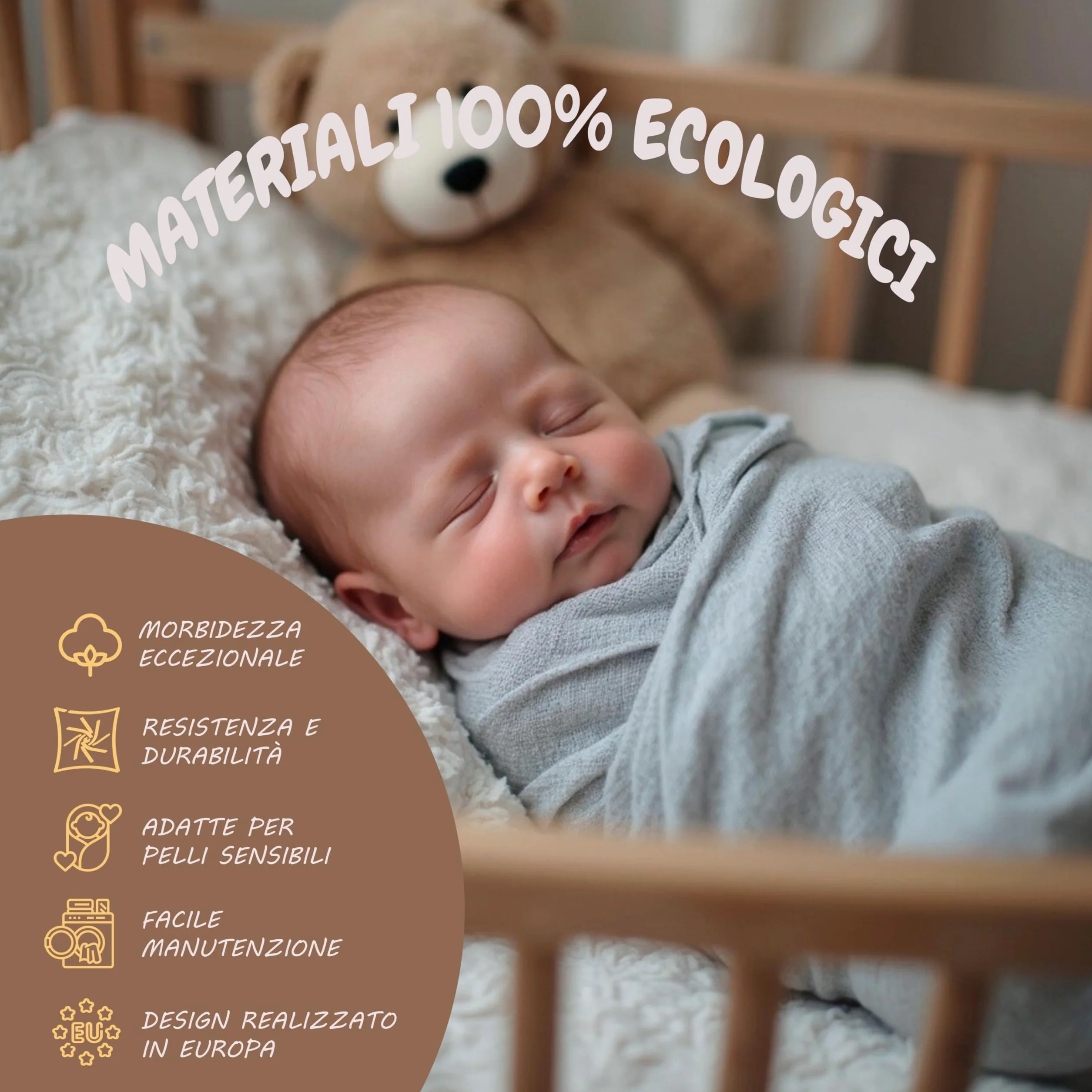 Mussole Bambino Cotone Bamboo 120x120 cm 2 pz Swaddle Panni Fasciatoio