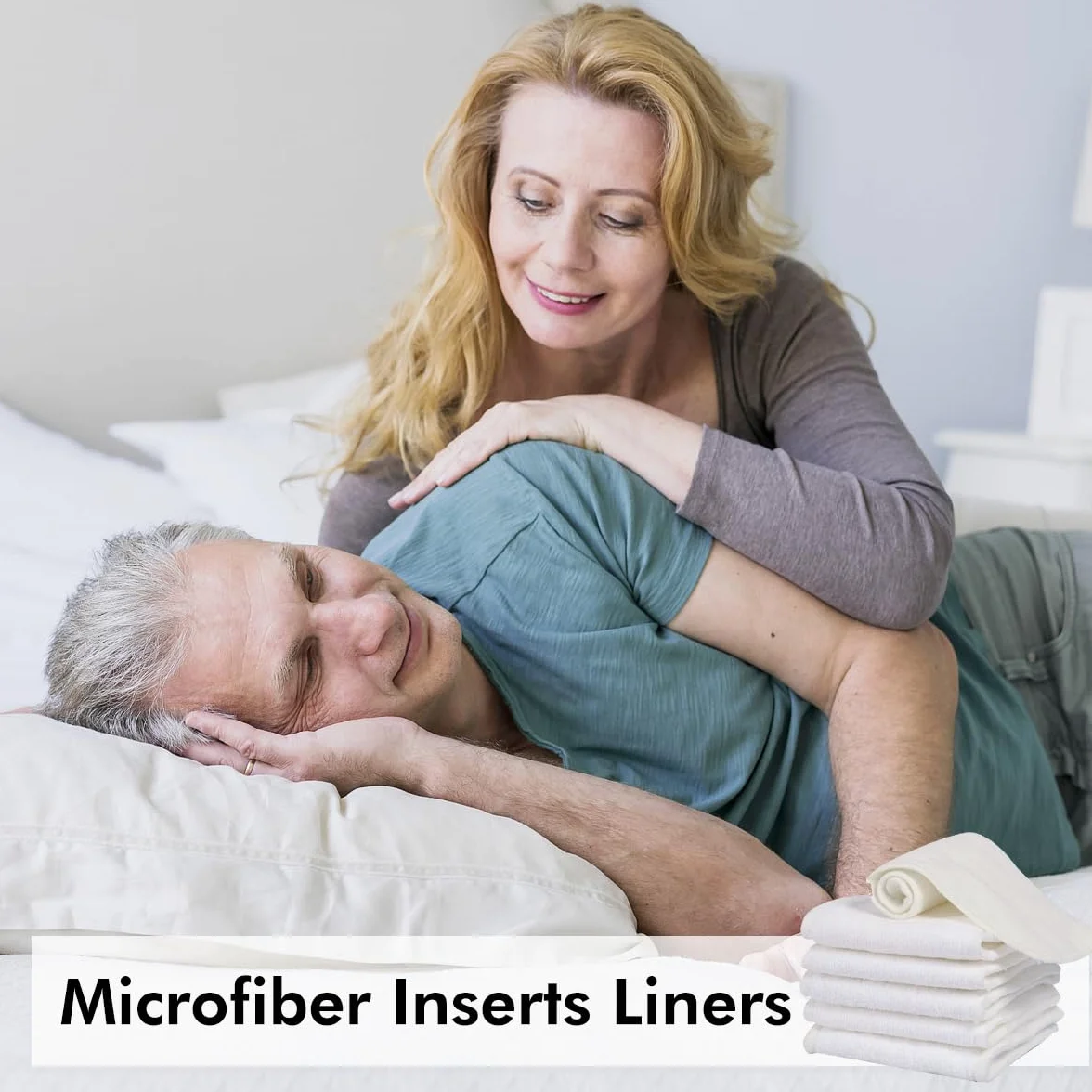 Fodera per adulti in microfibra di bambù per incontinenza, lavabile, riutilizzabile