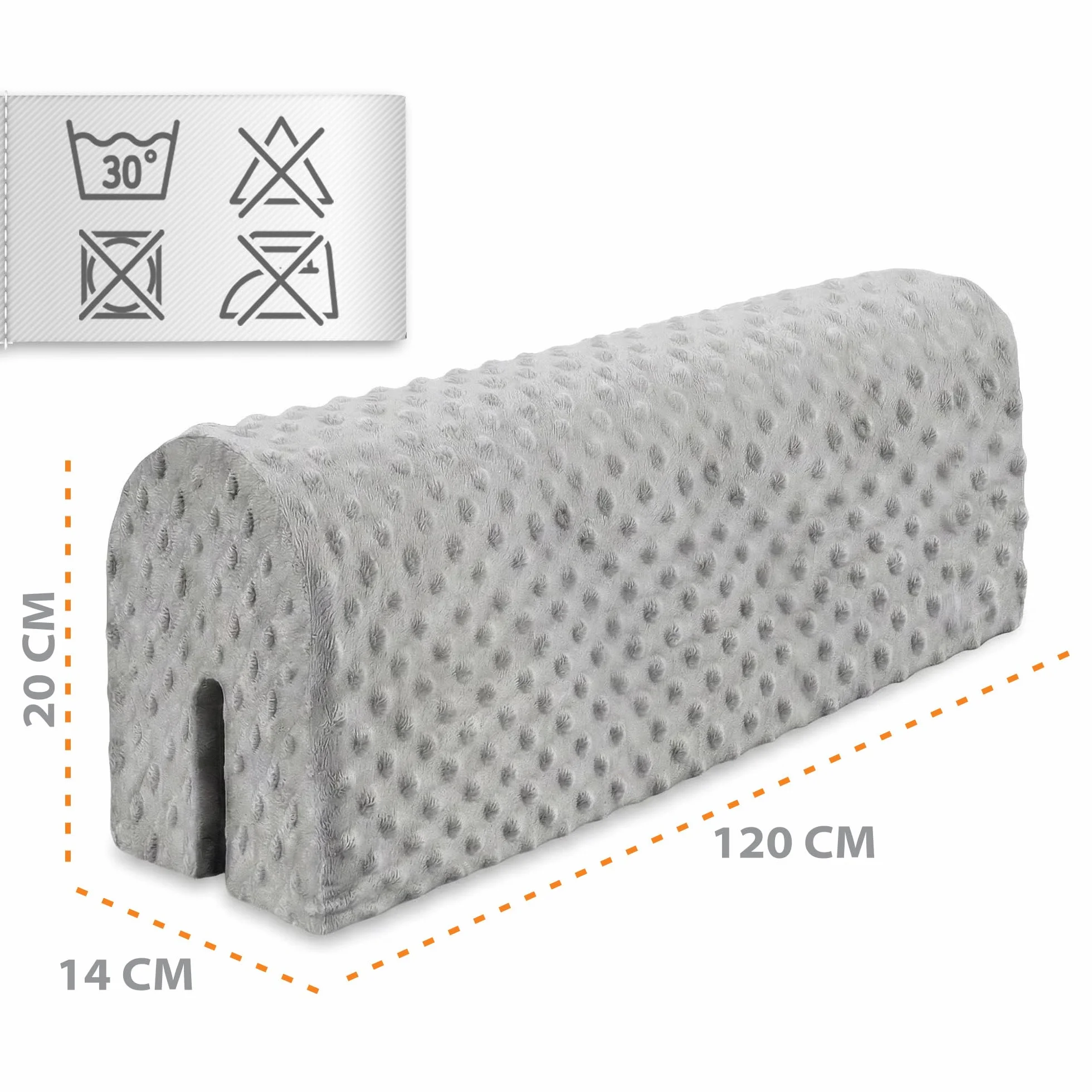Totsy Baby Paracolpi lettino neonato antisoffoco 120 cm Oeko-Tex Grigio Chiaro