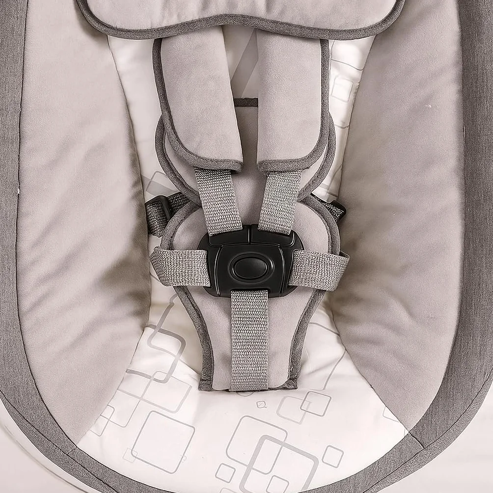BEBE2LUXE AVA Sdraietta Dondolo Automatico Neonato 9 kg Altalena Elettrica Melodie Telecomando Timer Bluetooth Beige