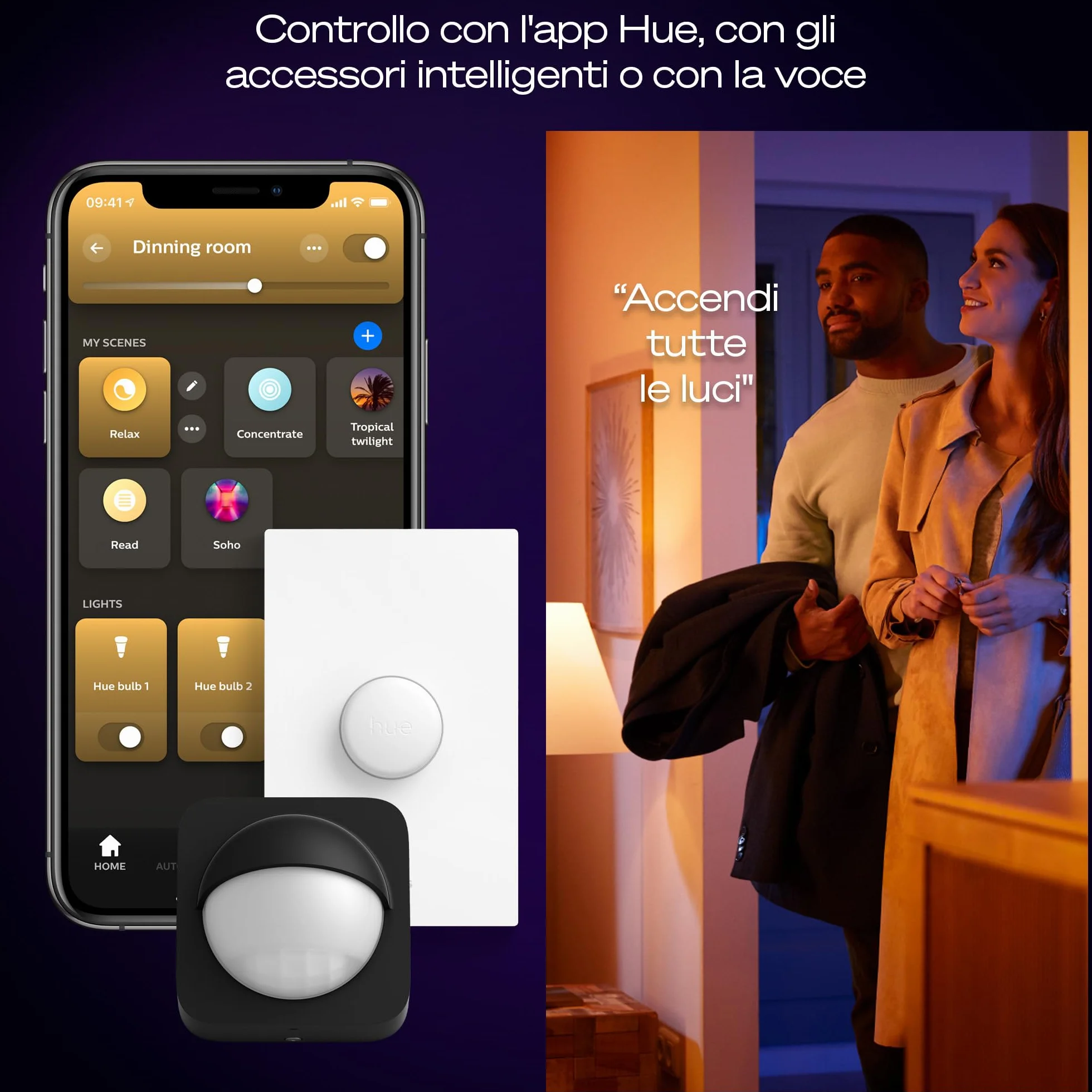 Philips Hue Devote Pannello Smart LED, White and Color Ambiance, Rotondo, diametro 30cm, 16.6W, 2000 Lumen, Cornice bianca, Illuminazione degli spazi interni