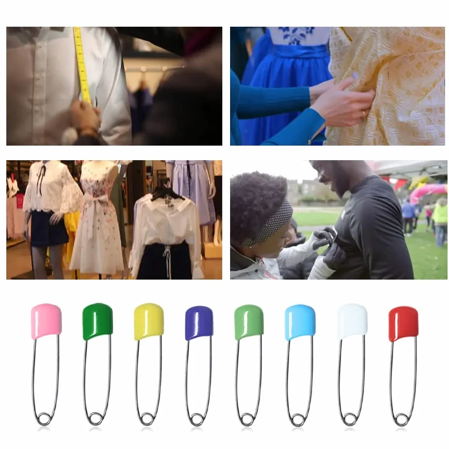 Spille da Balia 50 PCS Spille di Sicurezza Grandi Piccole con Testa Colorata Clip in Plastica
