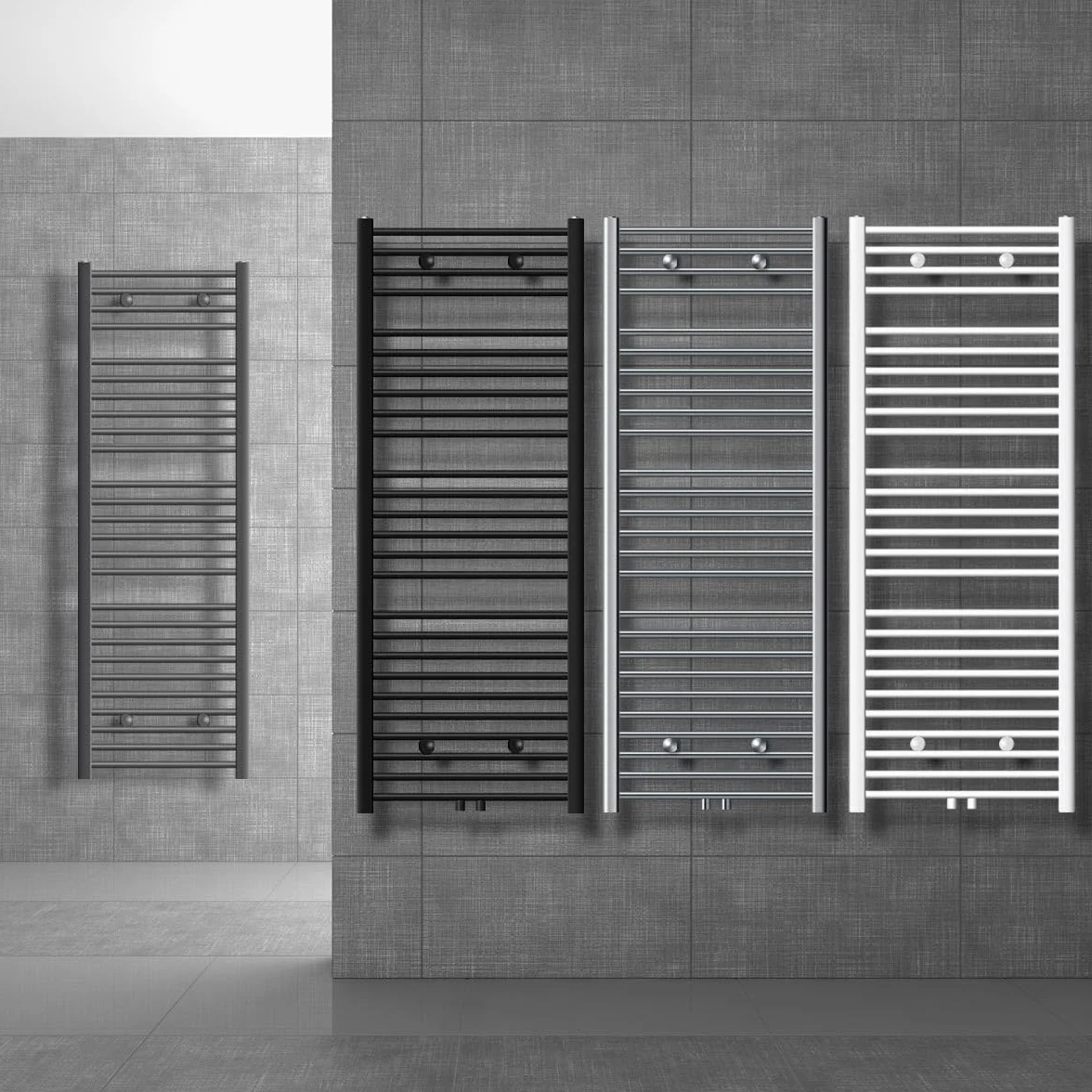 ECD Germany Radiatore Scaldasalviette Sahara 300x1400mm Bianco Dritto Chiusura Centrale