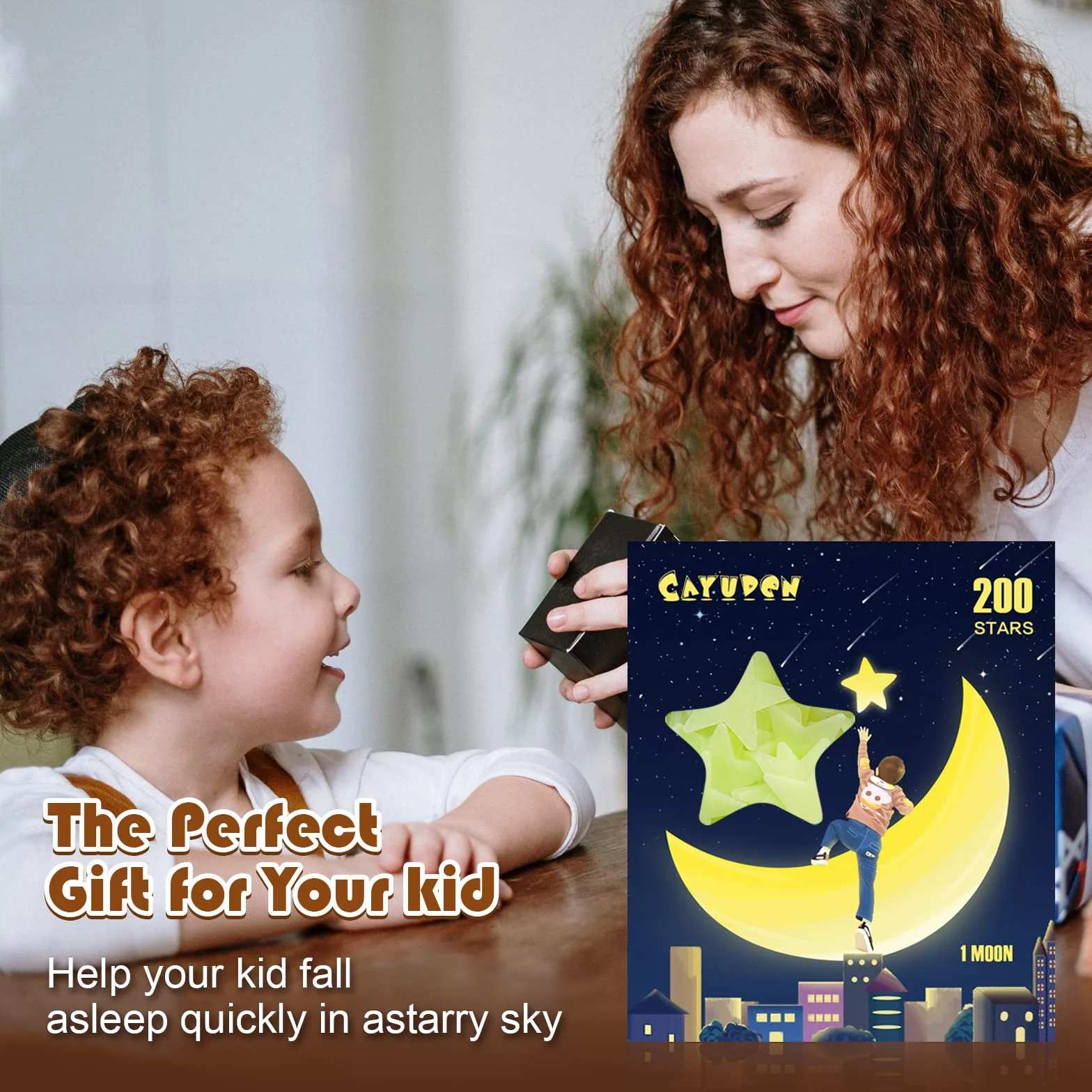 Adesivi da Parete Stelle Luminose Fluorescenti Lungo Luminosità Fosforescenti per Soffitto Camera Bambini