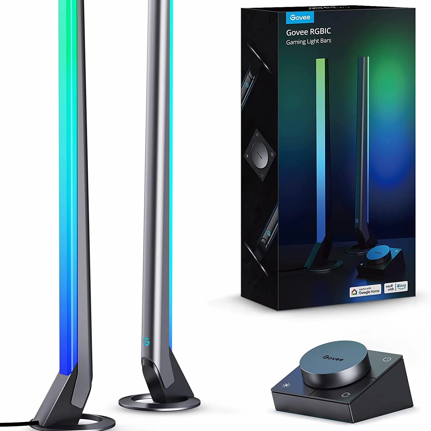 Govee RGBIC Lightbar da Gioco per PC con Controller da Tavolo, Barra Luminosa LED Wi-Fi da 42 cm con Sincronizzazione Musicale per TV e Monitor e 60+ Modalità di Scena