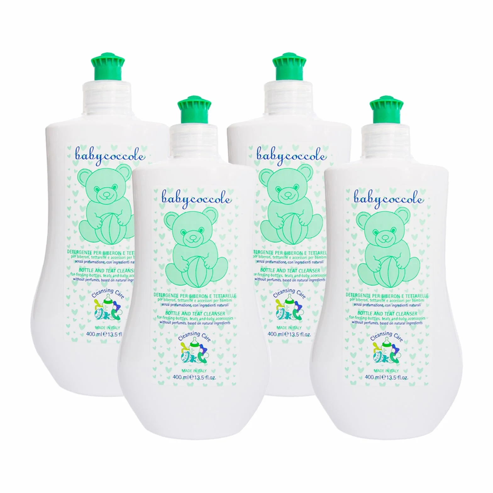 Babycoccole Detergente Biberon 4x400ml Senza Profumo con Enzimi di Origine Naturale