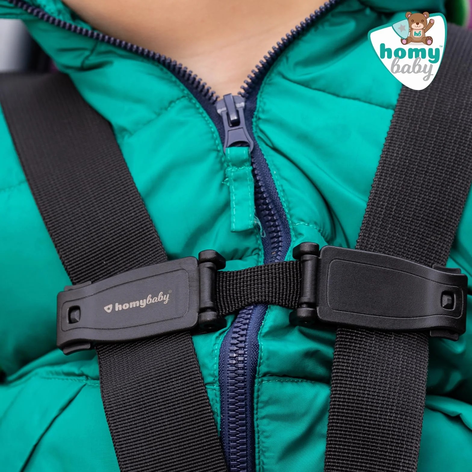 HOMYBABY® Dispositivo per Imbracatura Bambini – Fibbia Antifuga – Compatibile con Seggiolini, Passeggini e Seggioloni (X2)