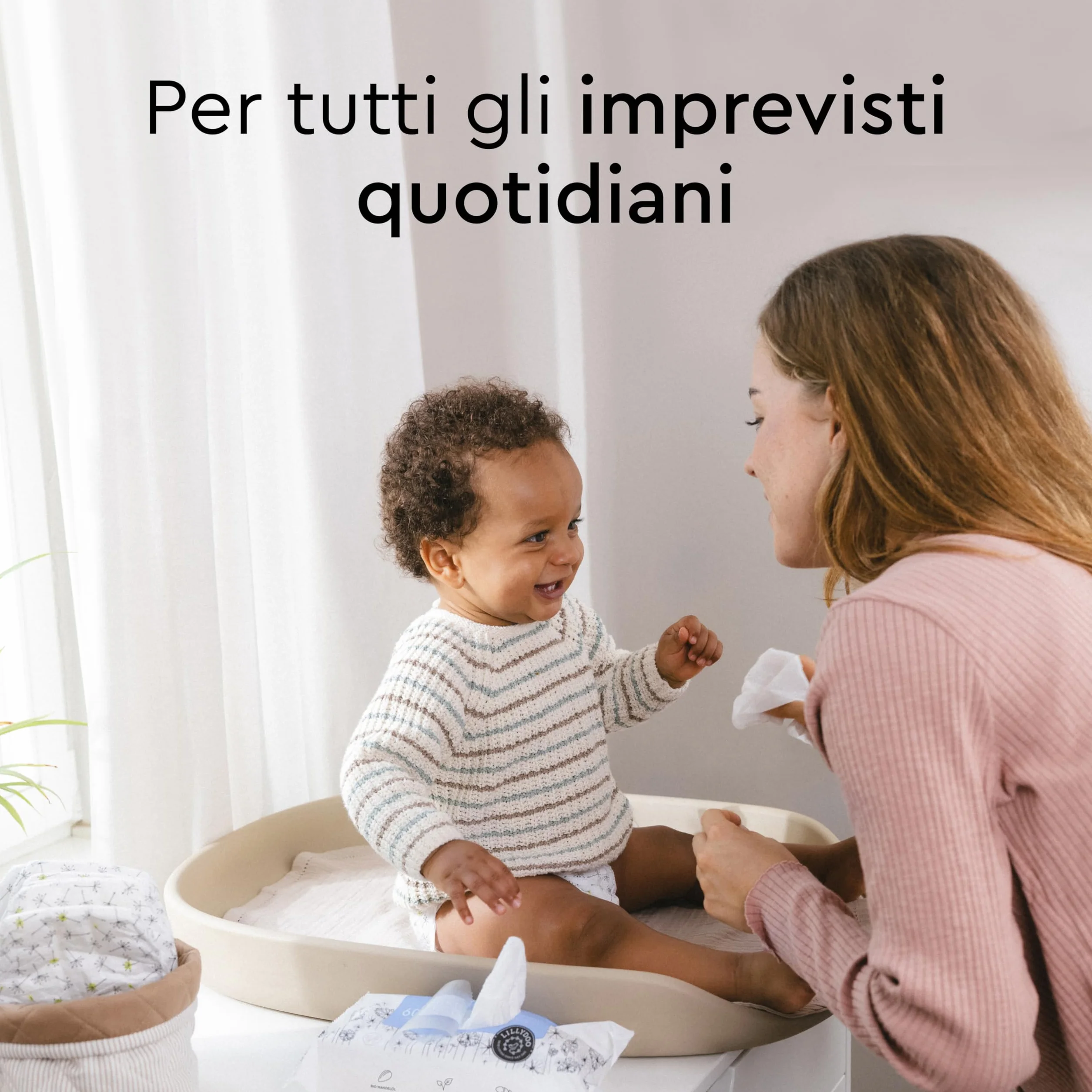 LILLYDOO Salviettine umidificate 99% acqua 300 pezzi 100% senza plastica senza profumi