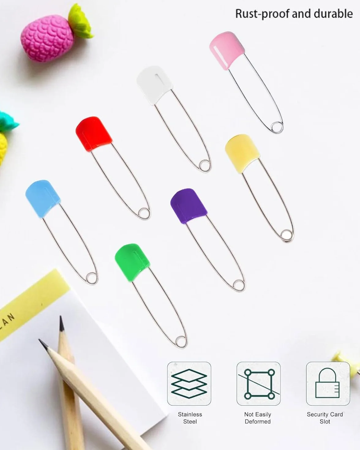 Spille sicurezza 5,5 cm per pannolini, fermagli bloccaggio colorati abbigliamento artigianato
