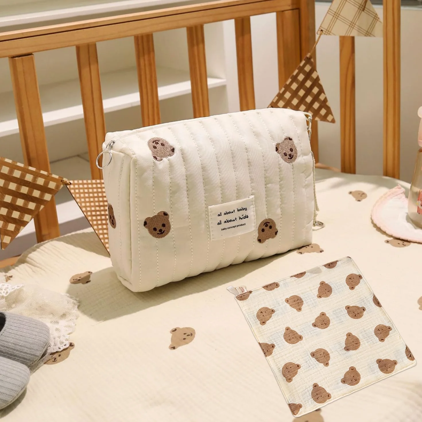 Borsa Passeggino Portatile con Asciugamano Cotone Neonato Forniture Viaggio Bambino