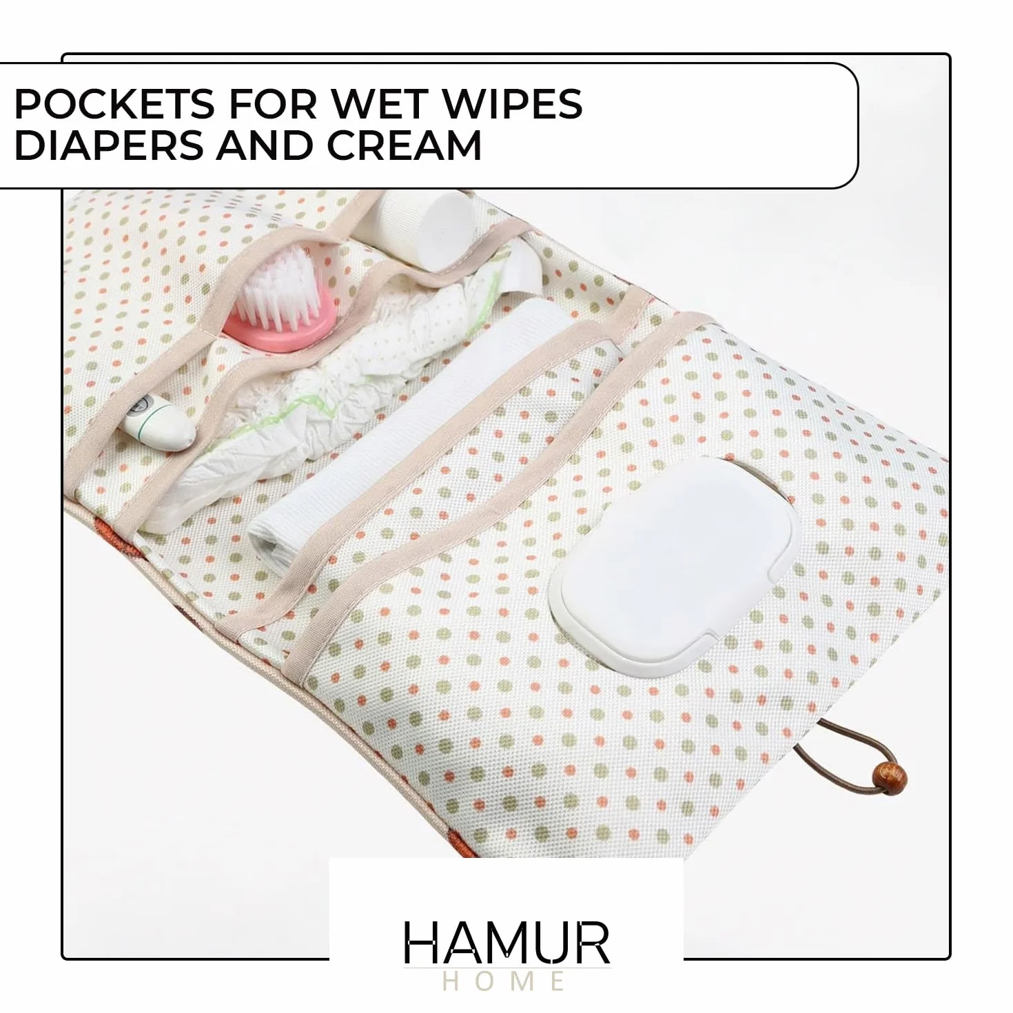 HAMUR HOME Porta Pannolini Pieghevole Da Passeggio 2in1 Organizzatore