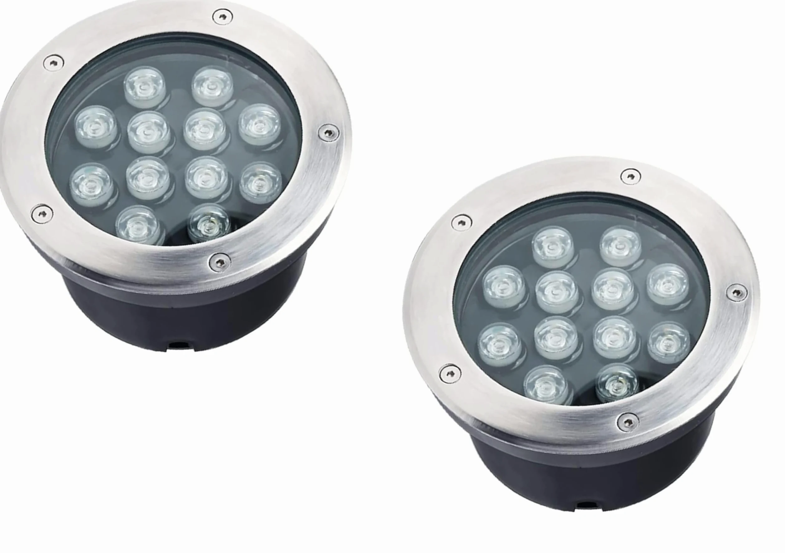 2 Pezzi Faretto a led segnapasso calpestabile da esterno viali sentieri giardino pavimento IP65 da incasso a terra luce fredda 6500k - 220V (12 watt (16 x 9 cm))