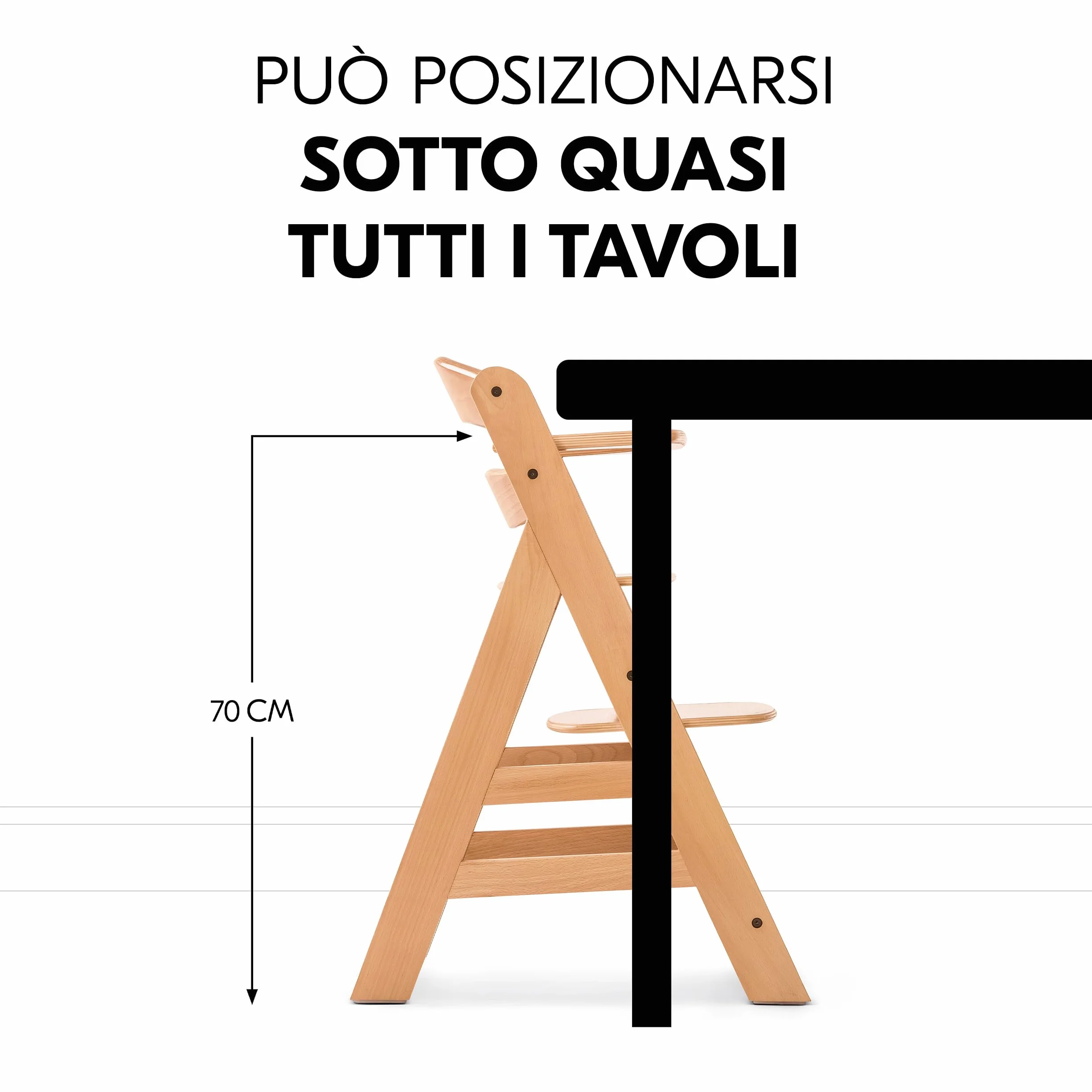 Hauck Alpha Plus Newborn Set Deluxe Seggiolone Evolutivo Legno Naturale con Sdraietta Dondolo e Cuscino