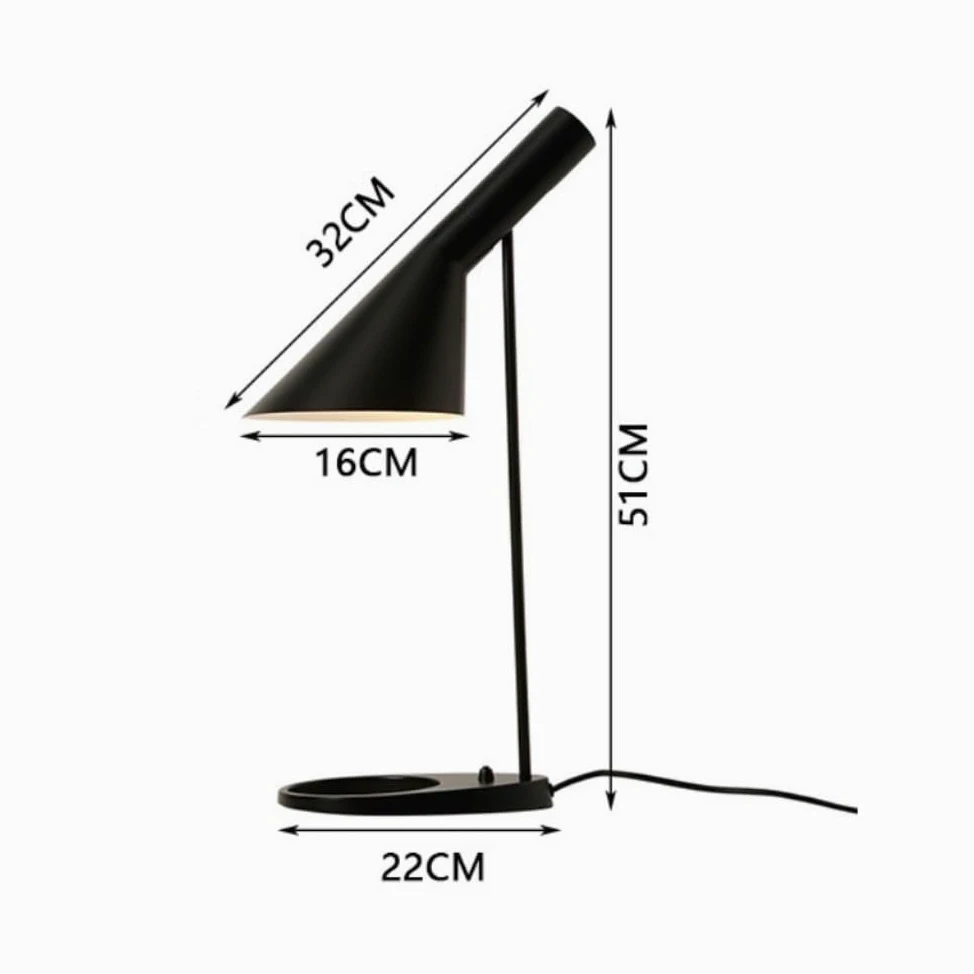Lampada da scrivania moderna in ferro, lampada da tavolo da lettura | Ferro metallo, LED, senza sfarfallio, stile moderno, uso studio camera da letto(Black)
