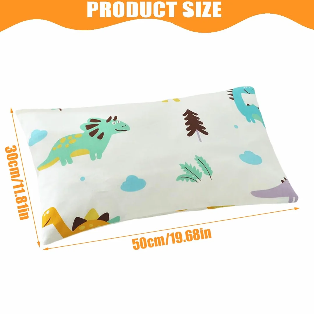 XPEX 2 Pezzi Federa Cuscino Cotone 30x50 cm Morbida Traspirante Dinosauro