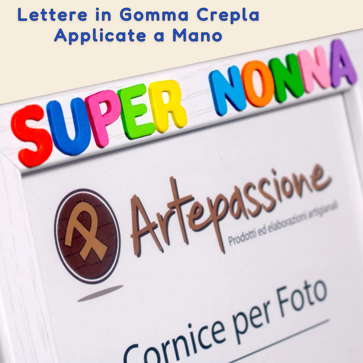 Regalo Nonna Cornice 13x18 Legno Scritto Super Nonna TVB Cuoricini Cornici Foto Bianca Idea Regalo Compleanno Nonni Portafoto Tavolo Parete