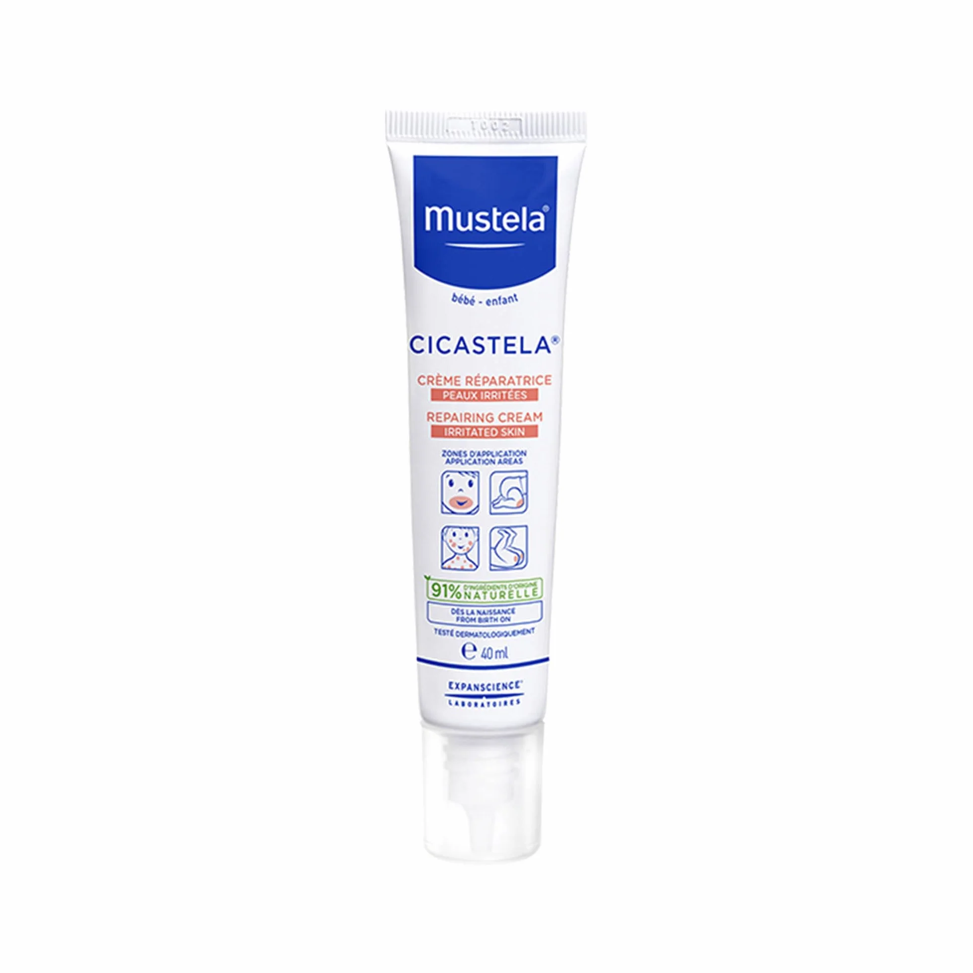 Mustela Cicastela Crema Riparatrice 40ml Viso Corpo Neonati Pelle Arrossata Graffi Varicella