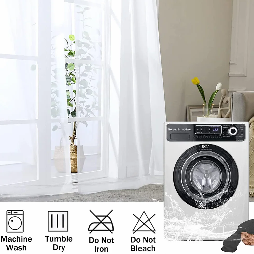 Hiseng 2 Pezzi Tende Voile Trasparente Stelle Luna 140x275cm per Soggiorno Camera