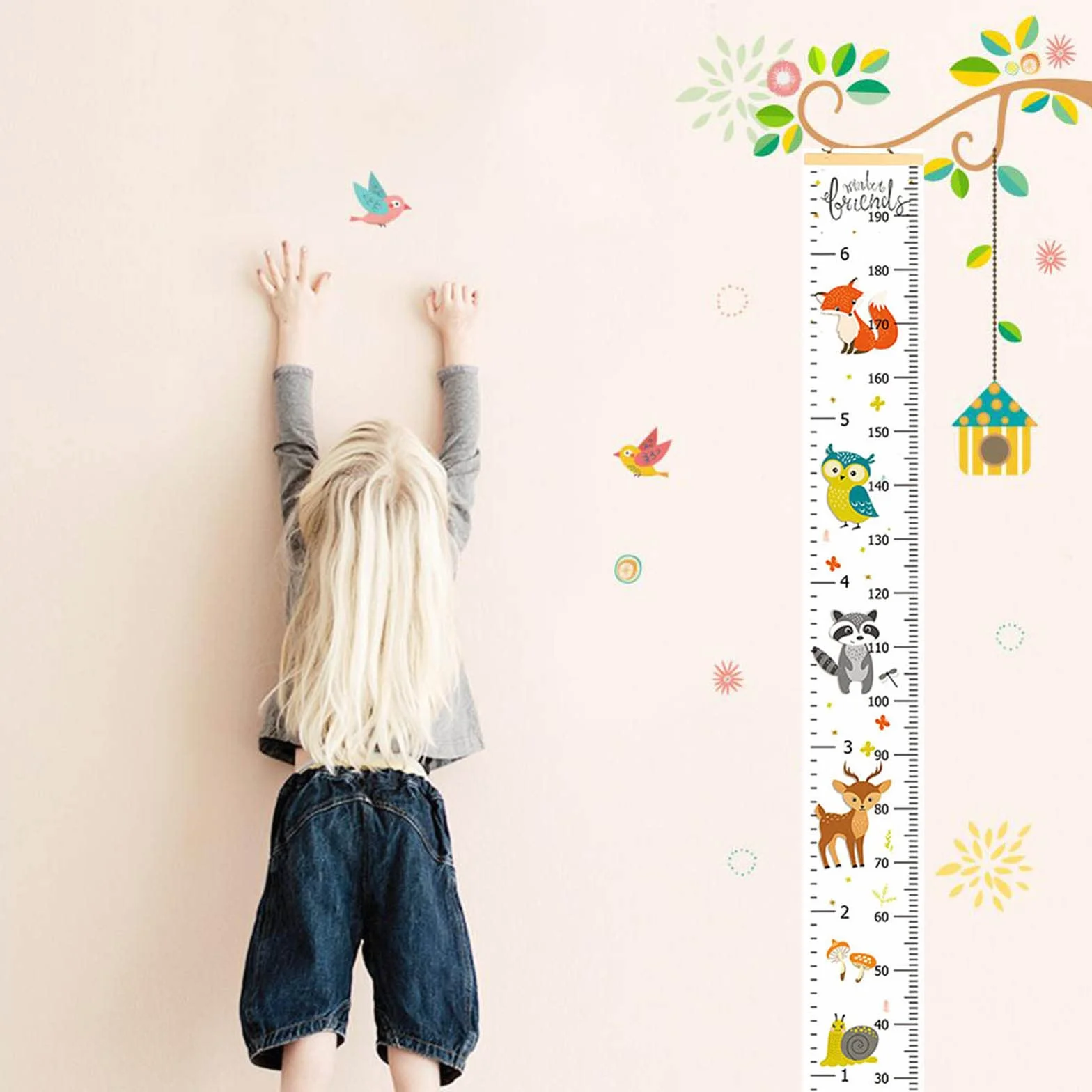 Asta di Altezza per Bambini Grafico Crescita Misurazione Tela Metro Parete Righello 200cm x 20cm