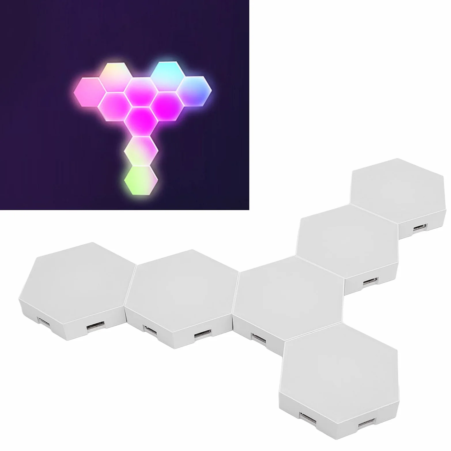 Luci da Parete LED, Lampade Murali con Telecomando, 6 Pezzi for | Per Sala Gaming/camera/bar, APP Bluetooth+telecomando, Nastro Biadesivo, USB