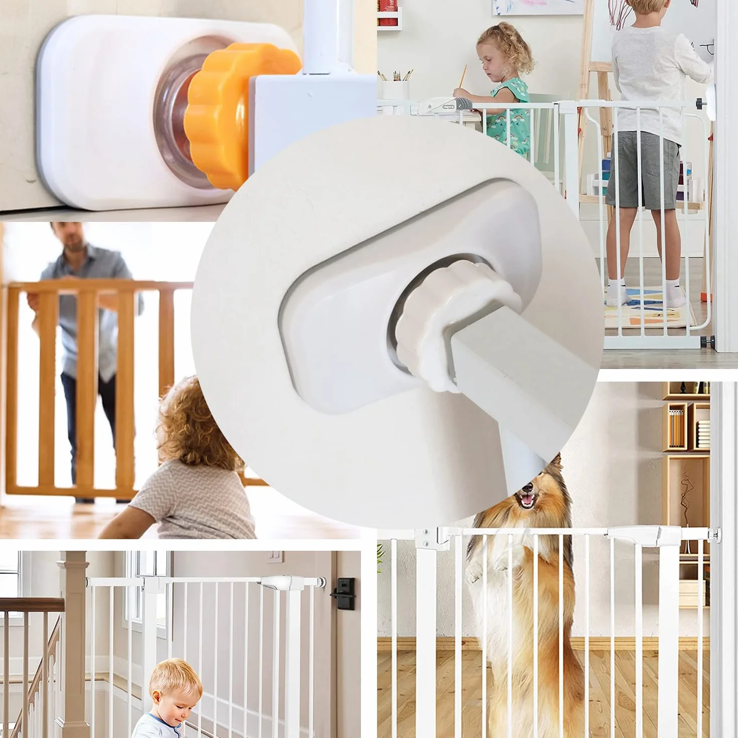 4 protezioni di sicurezza per cancello bambino, parete scale, porte, animali domestici