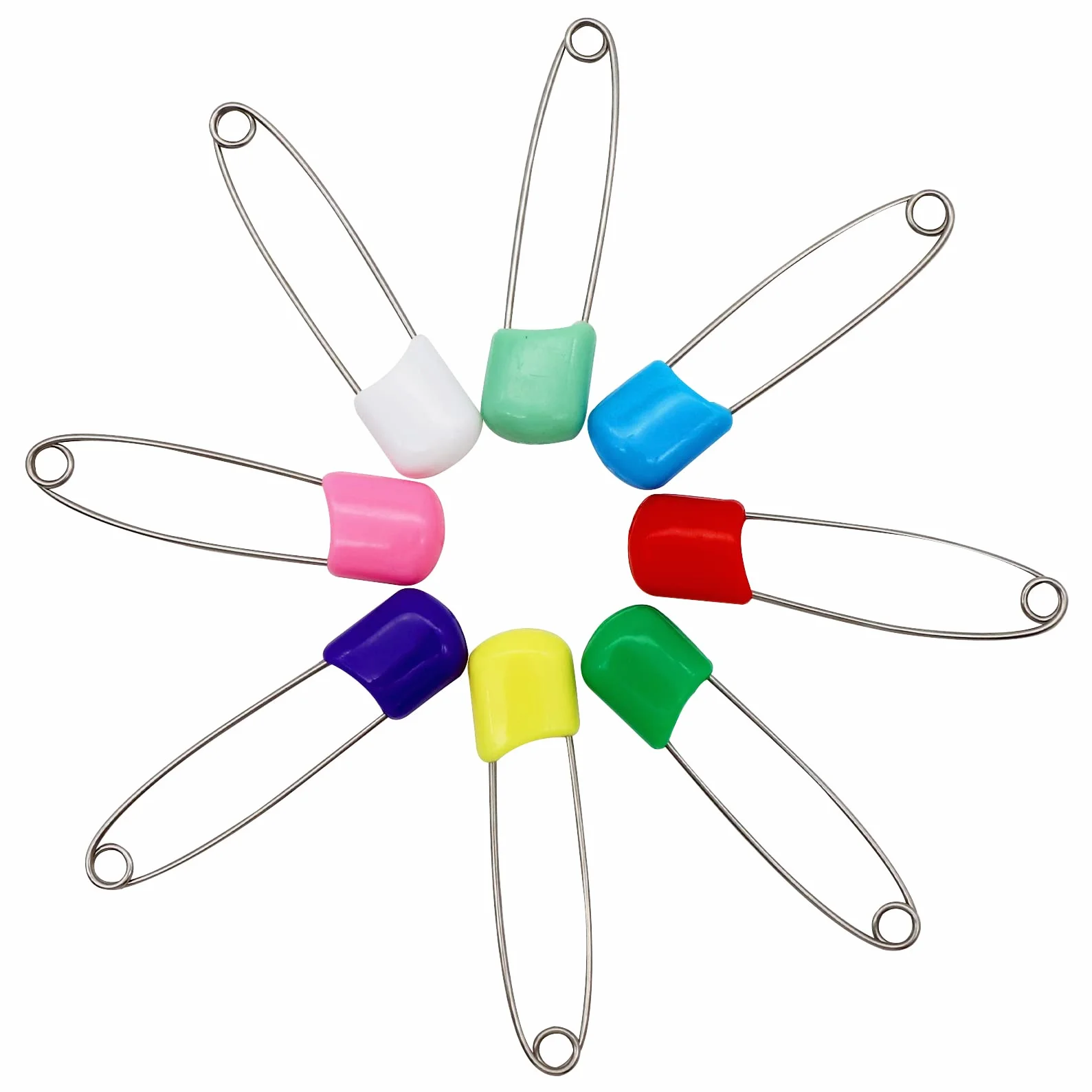 Perni per pannolini con chiusura di sicurezza 8 pin plastica
