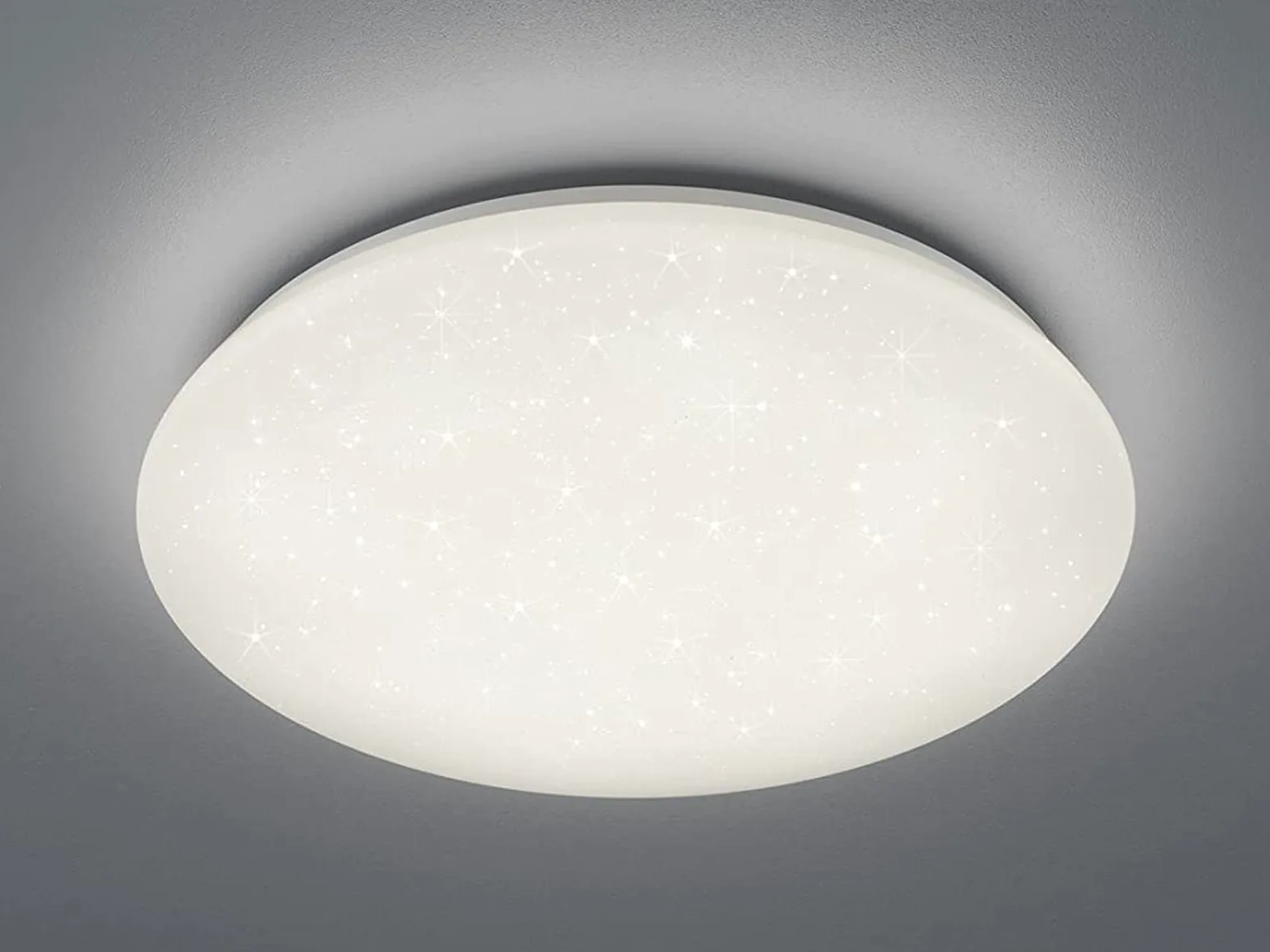 Reality Potz Plafoniera LED, Tonda, Diffusore, IP44, Effetto Cielo Stellato con Dimmer a Scatto Diametro 50 cm, Integrata, 21 watts, Bianco