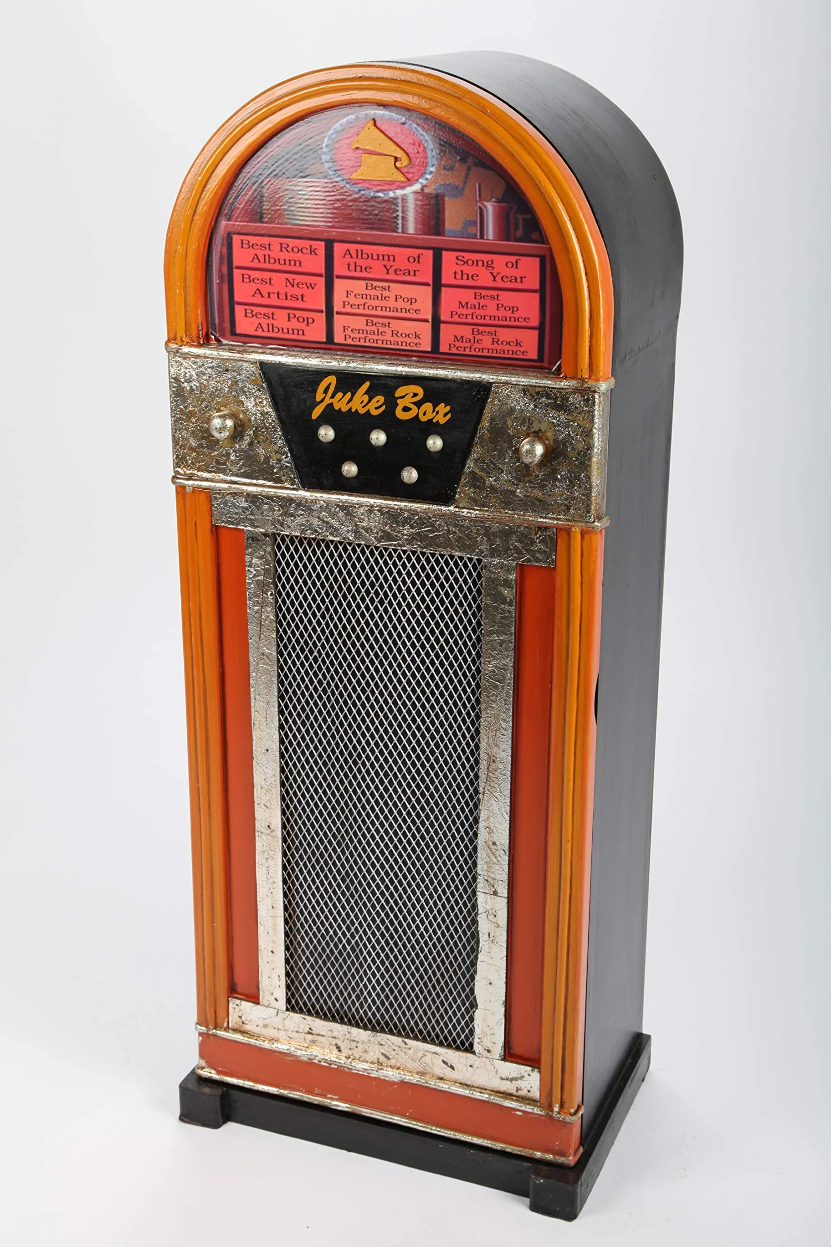 Armadio di design Jukebox retrò arancione/nero 88 cm