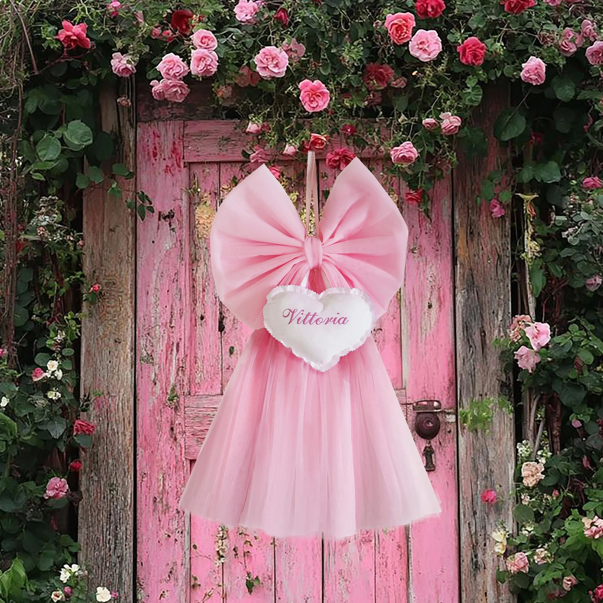 Fiocco Nascita Bimba Personalizzato Rosa con Nome