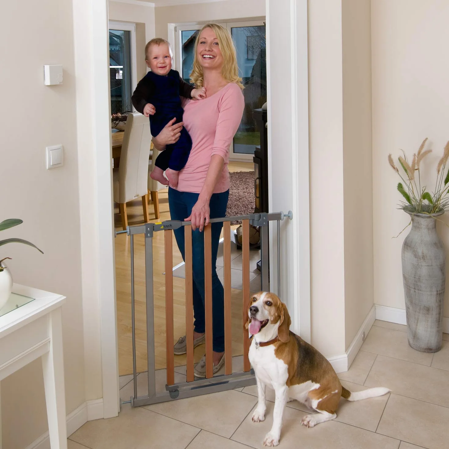 Hauck Estensione Cancelletto per Bambini 21 cm Woodlock Safegate Compatibile Stop N Safe 2 Metallo Grigio